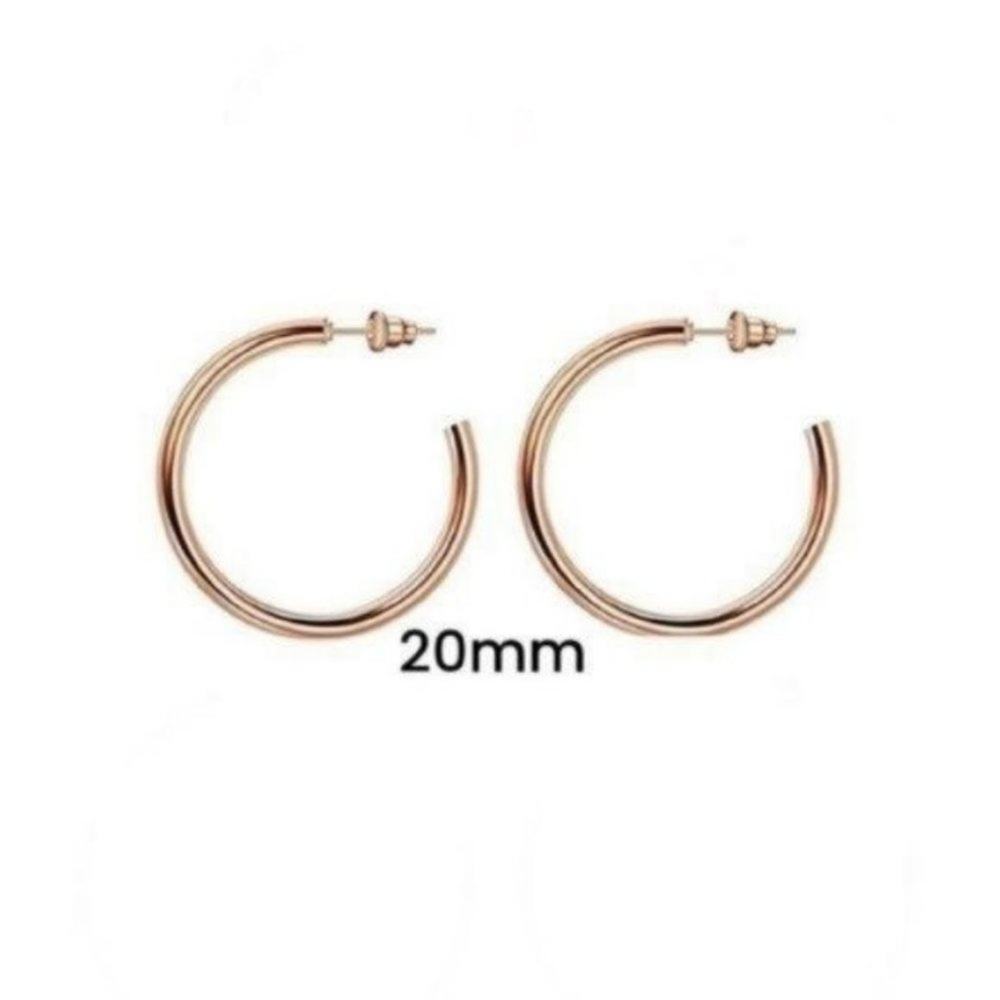 Rose Gold Plated Hoop Earrings 20mm